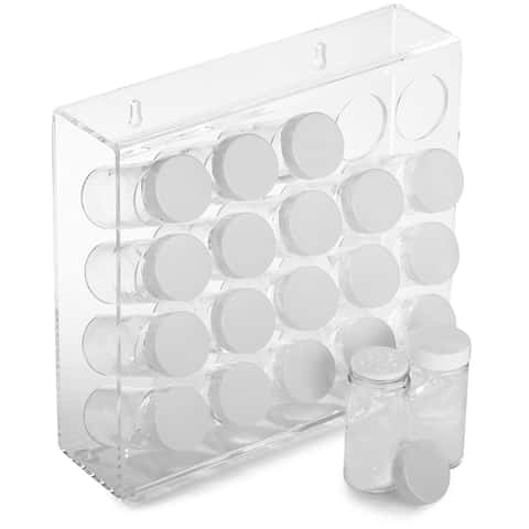 Adhesive Spice Rack Organizer Wall Mount, Clear Acrylic Shelves [3 Pack]