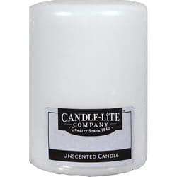 Candle-Lite White No Scent Pillar Candle