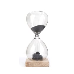 Kikkerland Hourglass Magnetic Sand Glass/Beechwood 1 pk