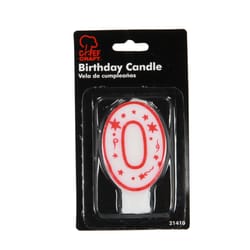 Chef Craft White/Red Unscented Scent Birthday Candles