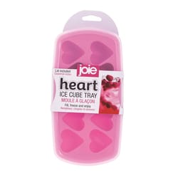 Joie Clear/Pink Silicone/Plastic Ice Cube Tray/Lid