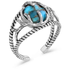 Montana Silversmiths Women's Kristi Titus Silver Embrace Silver/Turquoise Ring One Size Fits Most