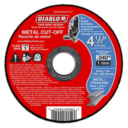 Diablo 4-1/2 in. D X 7/8 in. Aluminum Oxide Thin Kerf Metal Cut-Off Disc 25 pk