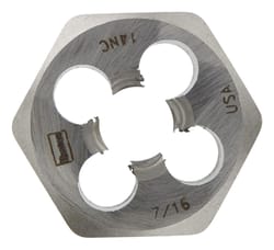 Irwin Hanson High Carbon Steel SAE Hexagon Die 7/16 in. 1 pc