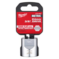 Milwaukee 24 mm X 3/8 in. drive Metric 6 Point Standard Socket 1 pc