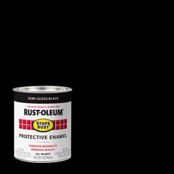 Rust-Oleum Stops Rust Indoor and Outdoor Semi-Gloss Black Rust Prevention Paint 1 qt