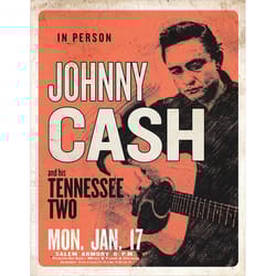 Desperate Enterprises Johnny Cash .125 in. H X 16 in. L Multicolored Metal CASH & His Tennessee Two
