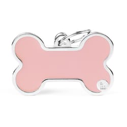 MyFamily Basic Handmade Pink Bone Metal Dog Pet Tags X-Large