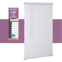 Living Accents Vinyl 1 in. Mini-Blinds 27 in. W X 72 in. H White Cordless