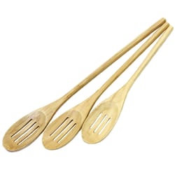 Chef Craft Brown Wood Slotted Spoon