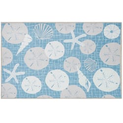 Olivia's Home 22 in. W X 32 in. L Multicolored Netted Sand Dollars and Shells Polyester Rug