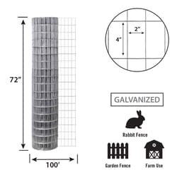 Garden Craft 72 in. H X 100 ft. L Steel Welded Wire Fence 2 x 4 in.