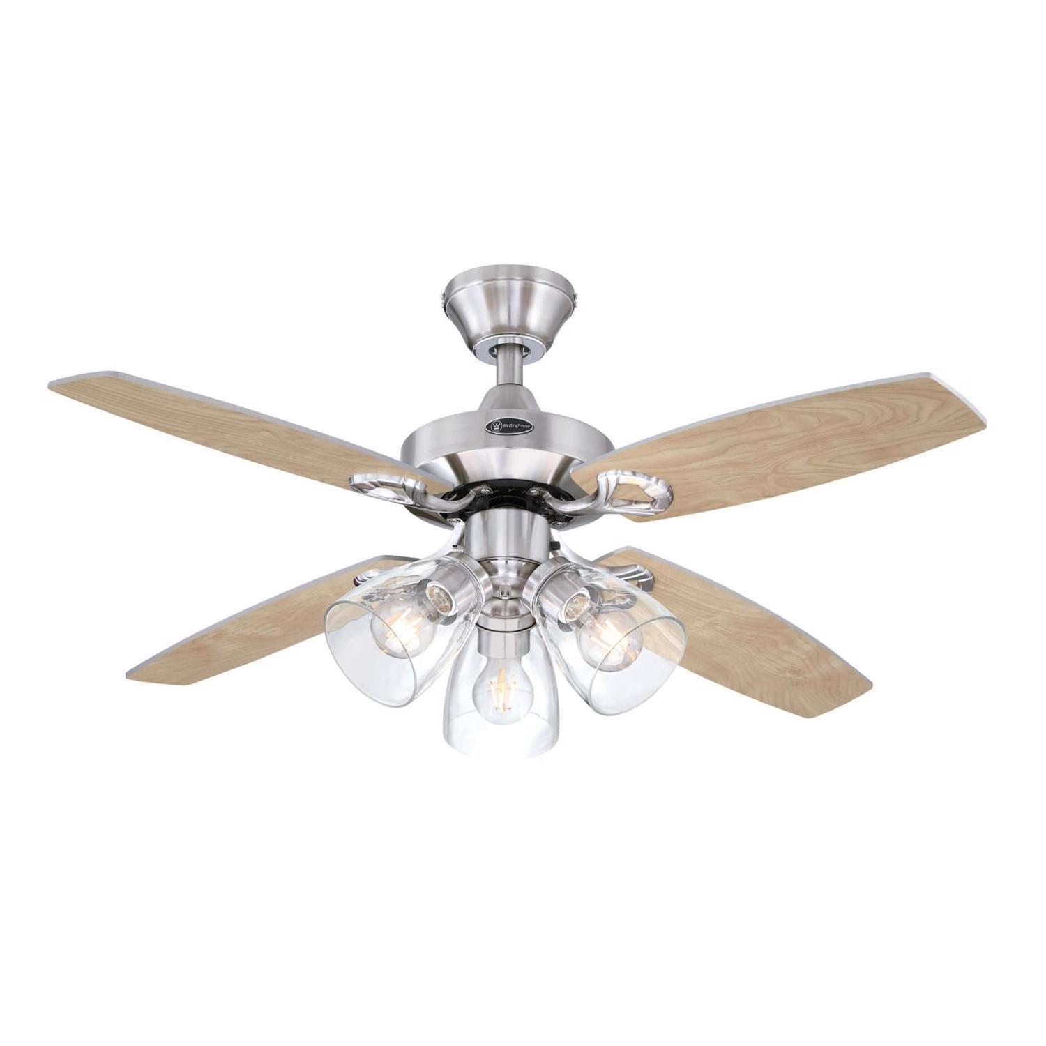 Westinghouse Crusader 42 in. Brushed Nickel White LED Indoor Ceiling Fan Uae Electronic uaeelectronic.com