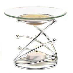 Fragrance Foundry 3.75 in. H X 5 in. L Silver Glass/Iron Splash Oil Warmer