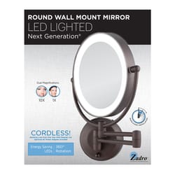 Zadro Next Generation 9 in. H X 7 in. W LED Double Sided Makeup Mirror Oil-Rubbed Bronze Brown