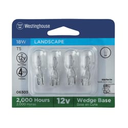Westinghouse 18 W T5 Specialty Incandescent Bulb Wedge White 4 pk