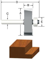 Vermont American 1-1/4 in. D X 3/8 in. X 2-1/8 in. L Carbide Tipped Rabbeting Router Bit