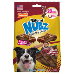 Nylabone NUBZ Beef Grain Free Chews For Dogs 10.75 in. 20 pk