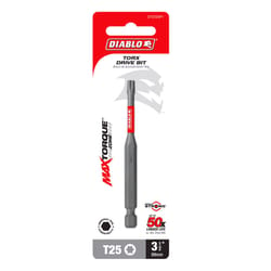 Diablo Torx #25 X 3-1/2 in. L Driver Bit Black Oxide 1 pc