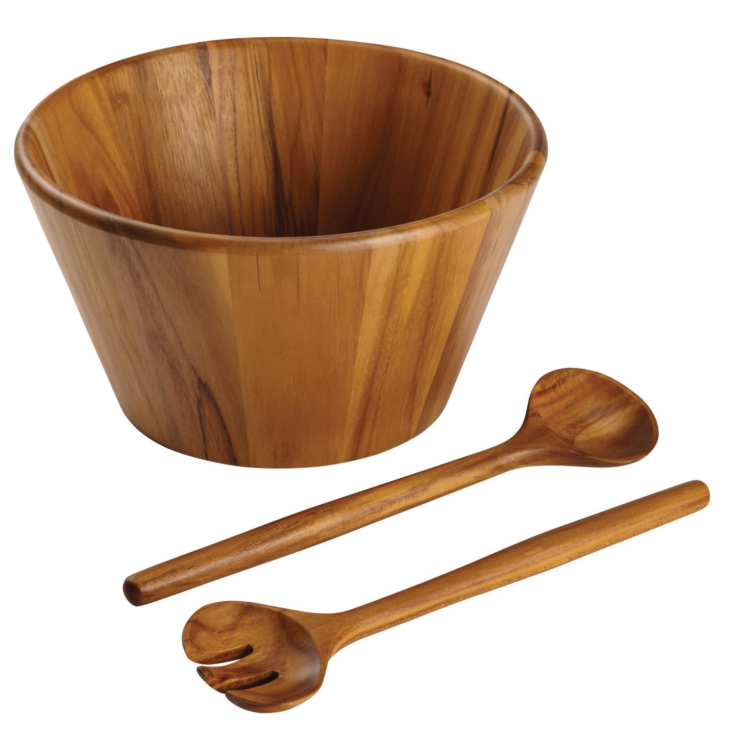 Anolon 11 oz Brown Wood Salad Bowl with Servers 3 pk Sansujyuku sansujyuku.com