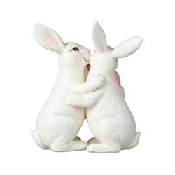 Glitzhome Easter Loving Bunny Table Decor Resin 1 box