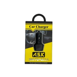 A.S.K 216 Black A+C 2 Port USB Car Charger For Universal