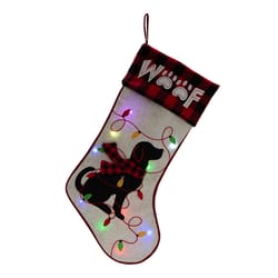 Glitzhome Multicolored Christmas Dog Stocking 1.18 in.