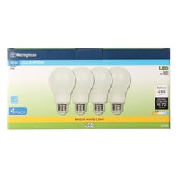 Westinghouse A19 E26 (Medium) LED Bulb Bright White 40 Watt Equivalence 4 pk