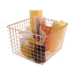 Spectrum 13.75 in. L X 11.25 in. W X 8 in. H Copper Storage Basket