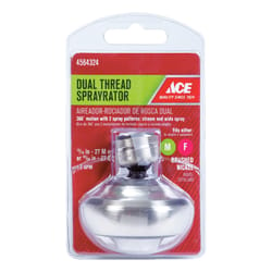 Ace Dual Thread 15/16 in.- 27M x 55/64 in.-27F Brushed Nickel Swivel Sprayrator