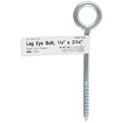 Hampton 1/4 in. X 3-3/4 in. L Zinc-Plated Steel Lag Thread Eyebolt