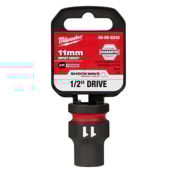Milwaukee Shockwave 11 mm X 1/2 in. drive Metric/SAE 6 Point Standard Impact Socket 1 pc