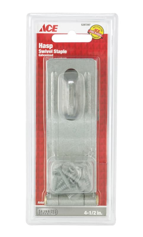 Ace Galvanized Steel 4-1/2 in. L Swivel Staple Safety Hasp - 01-3730-318 - Hardware  sku 01-3730-318