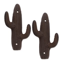Zingz & Thingz 7 in. H X 1 in. W X 4 in. L Brown Cast Iron Wall Hook