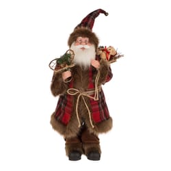 Glitzhome Multicolored Standing Santa Figurine 24 in.