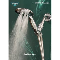 Whedon Blaster Massage Polished Chrome Stainless Steel 5 settings Handheld Showerhead 1.8 gpm