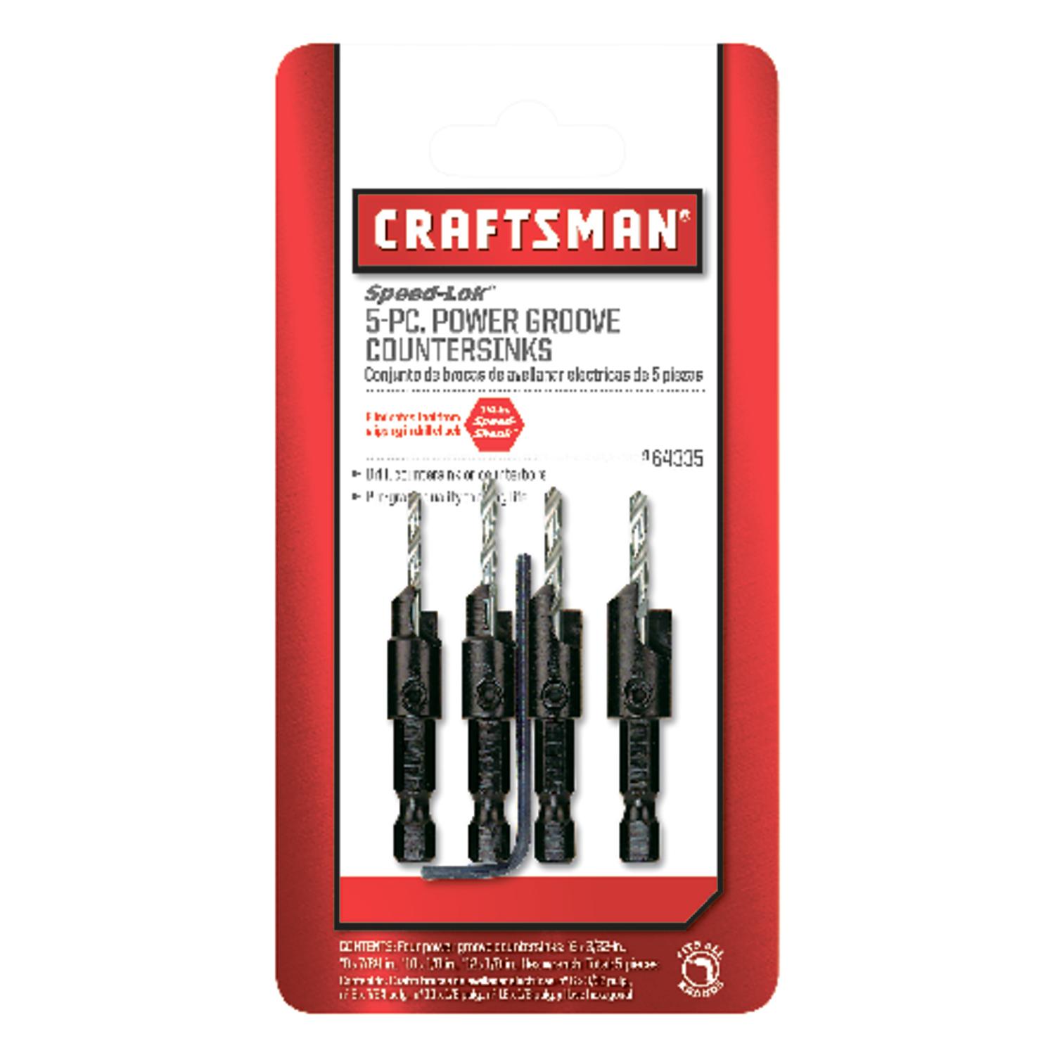 UPC 051667643352 product image for Craftsman Speed-Lok 5 Piece Powergroove Countersinks (00964335) | upcitemdb.com