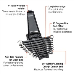 Crescent X10 12 Point SAE Combination Wrench Set 9 pc