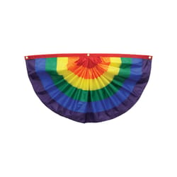 In The Breeze Rainbow Pleated Flag 18 in. H X 36 in. W