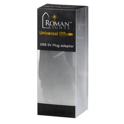 Roman Lights Black USB Figurine 4.7 in.