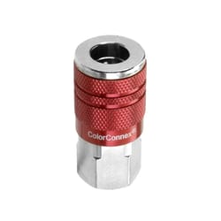 Legacy ColorConnex Aluminum/Steel Air Coupler 1/4 in. Female 1 pc