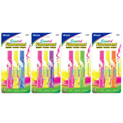 Bazic Products Neon Color Assorted Chisel Tip Highlighter 3 pk