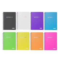 Bazic Products 5 in. W X 7 in. L College Ruled Wire Bound Assorted Poly Cover Notebook