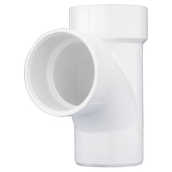 Charlotte Pipe Schedule 40 3 in. Hub X 3 in. D Hub PVC Sanitary Tee 1 pk