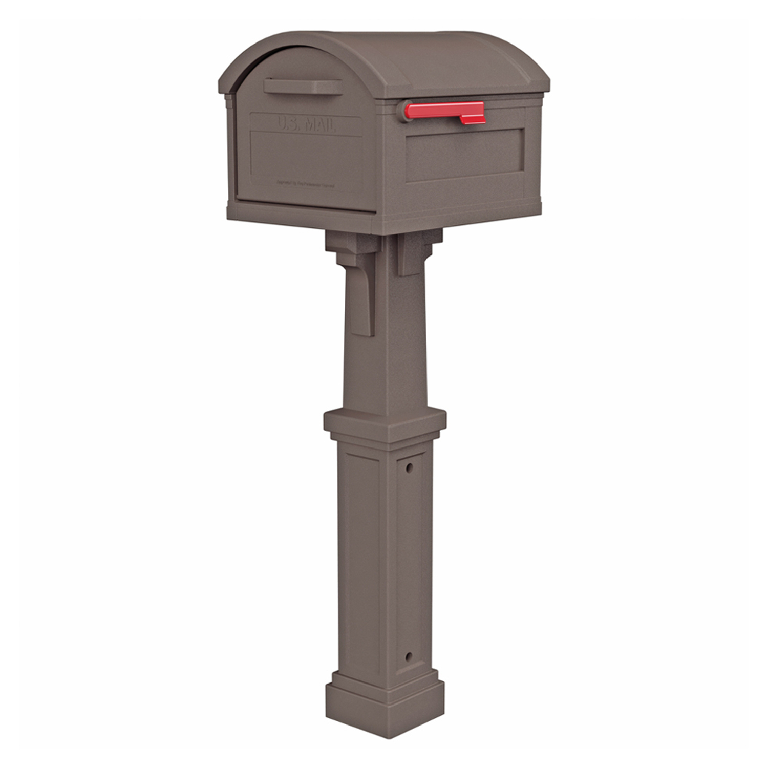 Architectural Mailboxes Grand Haven Classic Plastic Post Mount Mocha Mailbox