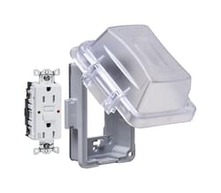 TayMac 5.90 in. Rectangle Thermoplastic GFCI Outlet Kit