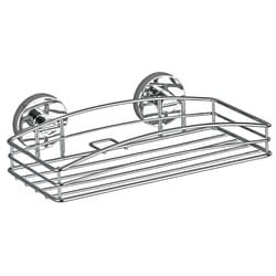 Wenko Vacuum-Loc Silver Shower Caddy Wall Shelf