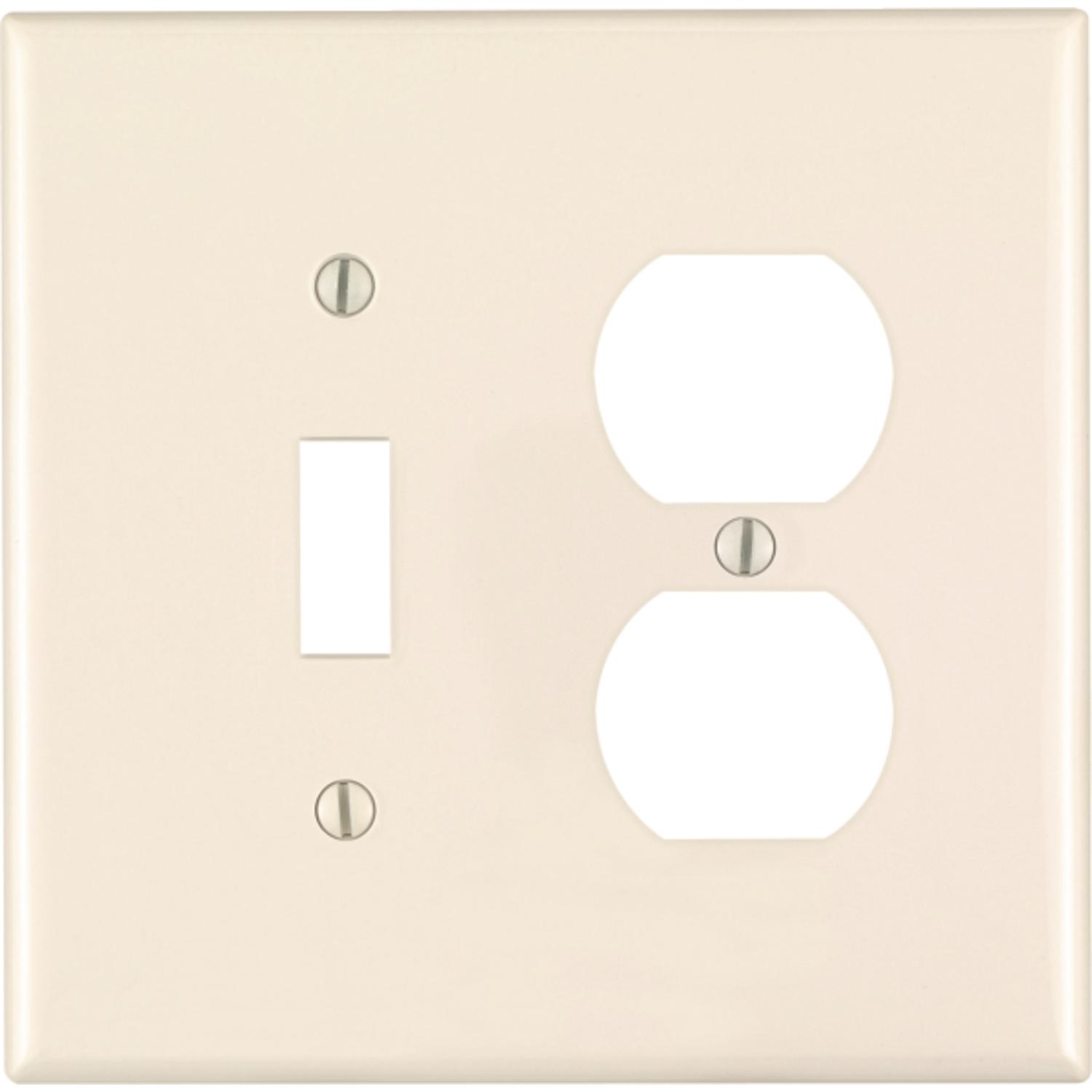 0PJ18-00T Leviton Almond 2 gang Nylon Duplex/Toggle Wall Pla sku 0PJ18-00T