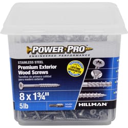 HILLMAN Power Pro No. 8 Ga. X 1-3/4 in. L Stainless Steel Star Flat Head Exterior Deck Screws 5 lb 8