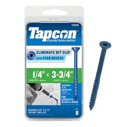 Tapcon 3/16 in. in. X 3-3/4 in. L Star Flat Head High/Low Concrete Screws